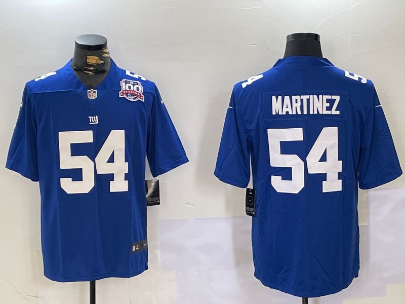 Men New York Giants #54 Martinez Blue 2024 Nike Vapor Limited NFL Jersey style 5